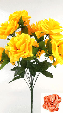 Искусственные цветы Букет Розы, 11 бутонов, 550 мм